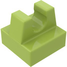 LEGO Lime Flise 1 x 1 med klip (Ingen udskåring i midten) (2555 / 12825)