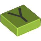 LEGO Lime Tile 1 x 1 with Letter Y with Groove (11586 / 13434)