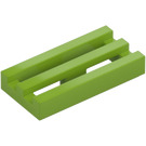 LEGO Lime Tile 1 x 2 Gitter (med bunnrille) (2412 / 30244)