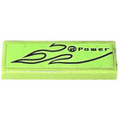 LEGO Lime Tile 1 x 3 with Power and flames right side Sticker (63864)