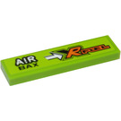 LEGO Lime Tile 1 x 4 with 'AIR BAX' and 'XR FUEL' Sticker (2431)