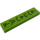 LEGO Lime Tile 1 x 4 with Asian characters (vertical) Sticker (2431)