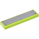 LEGO Lime Tile 1 x 4 with Dark Gray Tread Plate Sticker (2431)