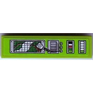 LEGO Lime Tile 1 x 4 with Map, Radio, and Buttons Sticker (2431)