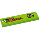 LEGO Lime Tile 1 x 4 with 'XR FUEL' and 'AIR BAX' Sticker (2431)