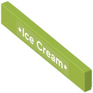 LEGO Lime Tile 1 x 6 with ‘* Ice Cream *’ Sticker