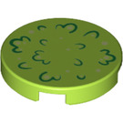 LEGO Lime Tile 2 x 2 Round with Foilage with Bottom Stud Holder (14769)