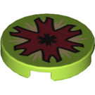 LEGO Lime Tile 2 x 2 Round with Insect Mouth with "X" Bottom (4150 / 13098)