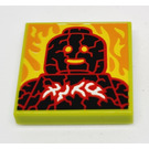 LEGO Lime Tile 2 x 2 with BeatBit Album Cover - Lava Minifigure with Groove (3068)