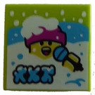 LEGO Lime Tile 2 x 2 with Bubbles with Groove (3068)