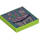 LEGO Lime Tile 2 x 2 with Popcorn with Groove (3068 / 75388)