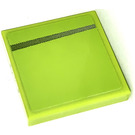 LEGO Lime Tile 2 x 2 with Stripe left Sticker with Groove (3068)