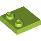 LEGO Lime Tile 2 x 2 with Studs on Edge (33909)