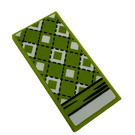 LEGO Lime Tile 2 x 4 with Blanket with Black Stitching, White and Lime Diamonds Sticker (87079)