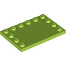 LEGO Limette Fliese 4 x 6 mit Bolzen auf 3 Edges (6180)