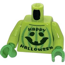 LEGO Lime Torso with Dark Green HAPPY HALLOWEEN and Pumpkin Face (973)