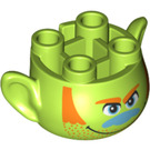 LEGO Lime Troll Head with Hickory smile (66777)