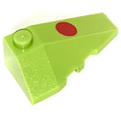 LEGO Lime Wedge 2 x 4 Triple Right with Red Dot Sticker (43711)