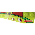 LEGO Lime Wedge 2 x 6 Double Left with Air Intakte, Yellow Triangle, Red Arrow (41748)
