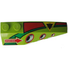 LEGO Lime Wedge 2 x 6 Double Right with Air Intakte, Yellow Triangle, Red Arrow (41747)