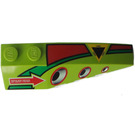 LEGO Lime Wedge 2 x 6 Double Right with Air Intakte, Yellow Triangle, Red Arrow (41747 / 45041)