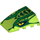 LEGO Lime Wedge 4 x 4 Triple Curved without Studs with Snake Head (47753 / 70147)