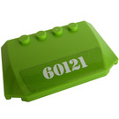 LEGO Lime Wedge 4 x 6 Curved with "60121" Sticker (52031)
