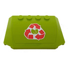 LEGO Chaux Coin 4 x 6 Incurvé avec Coral Recycling logo avec Deux Feuilles Autocollant (52031)