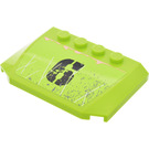 LEGO Lime Wedge 4 x 6 Curved with No. "6" Sticker (52031)