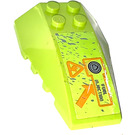 LEGO Lime Wedge 6 x 4 Triple Curved with 'FUEL INJECTION', Splatters and Arrow Sticker (43712)