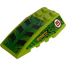 LEGO Lime Wedge 6 x 4 Triple Curved with Viper Number 5 and Smooth Racing Oil Sticker (43712)