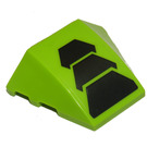 LEGO Lime Wedge Curved 3 x 4 Triple with Black Trapezoids Sticker (64225)