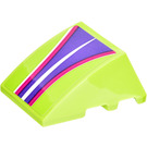 LEGO Lime Wedge Curved 3 x 4 Triple with Lines Sticker (64225)