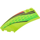 LEGO Lime Wedge Curved 3 x 8 x 2 Left with Red and Black Stripes, Green Scales (41750)