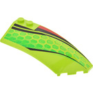 LEGO Lime Wedge Curved 3 x 8 x 2 Right with Red and Black Stripes, Green Scales (41749)