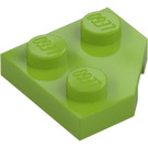 LEGO Lime Wedge Plate 2 x 2 Cut Corner (26601)