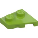 LEGO Lime Kile Plade 2 x 2 Vinge Venstre (24299)