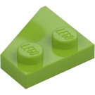 LEGO Lime Kiila Levy 2 x 2 Siipi Oikein (24307)