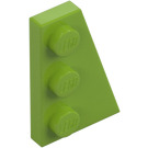 LEGO Lime Kil Platta 2 x 3 Vinge Höger  (43722)