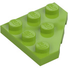 LEGO Lime Kile Plade 3 x 3 Hjørne (2450)