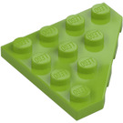 LEGO Lime Kile Plade 4 x 4 Hjørne (30503)