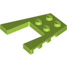LEGO Limette Keil Platte 4 x 4 mit 2 x 2 Ausgeschnitten (41822 / 43719)