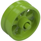 LEGO Lime Pyörä Vanne Ø14.6 x 6 jossa Pinnat ja Stub Axles (50862)