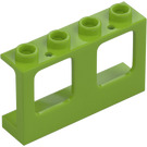 LEGO Lime Vinduesramme 1 x 4 x 2 med hule knops (61345)