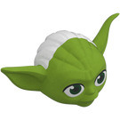 LEGO Lime Yoda Huvud med Böjd Öron och Vit Hår (104321)