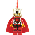 레고 사자 King ~와 함께 크롬 골드 왕관, 빨간색 깃털 그리고 빨간색 곶 (Lego Chess King) 미니피규어