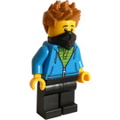 LEGO Logging Railway Worker - Medium Dark Flesh Spiky Hair Minifigure