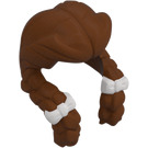 LEGO Long Hair with Center Parting and Two Braids with White Bows (114623)