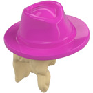 LEGO Long Hair with Dark Pink Cowboy Hat (106161)