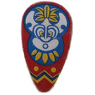LEGO Lang Minifigure Schild met Blauw Face, Rood Kader, 'Islander' (2586)